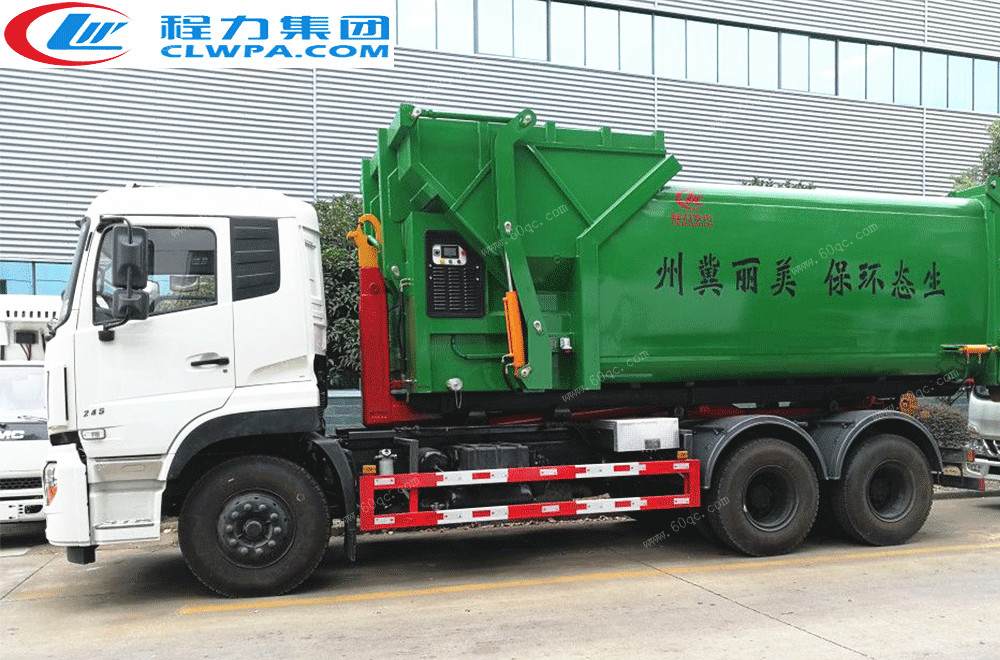 國五東風天龍后雙橋車廂可卸式垃圾車 國五東風天龍后雙橋車廂可卸式垃圾車
